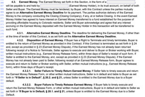 colorado earnest money contract dispute what is earnest money