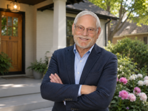 Who should I hire to sell my house in Denver — Legacy 100 Real Estate Partners broker stands in front of a new listing