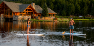 Evergreen Lake Evergreen Colorado — paddleboarding in the summer